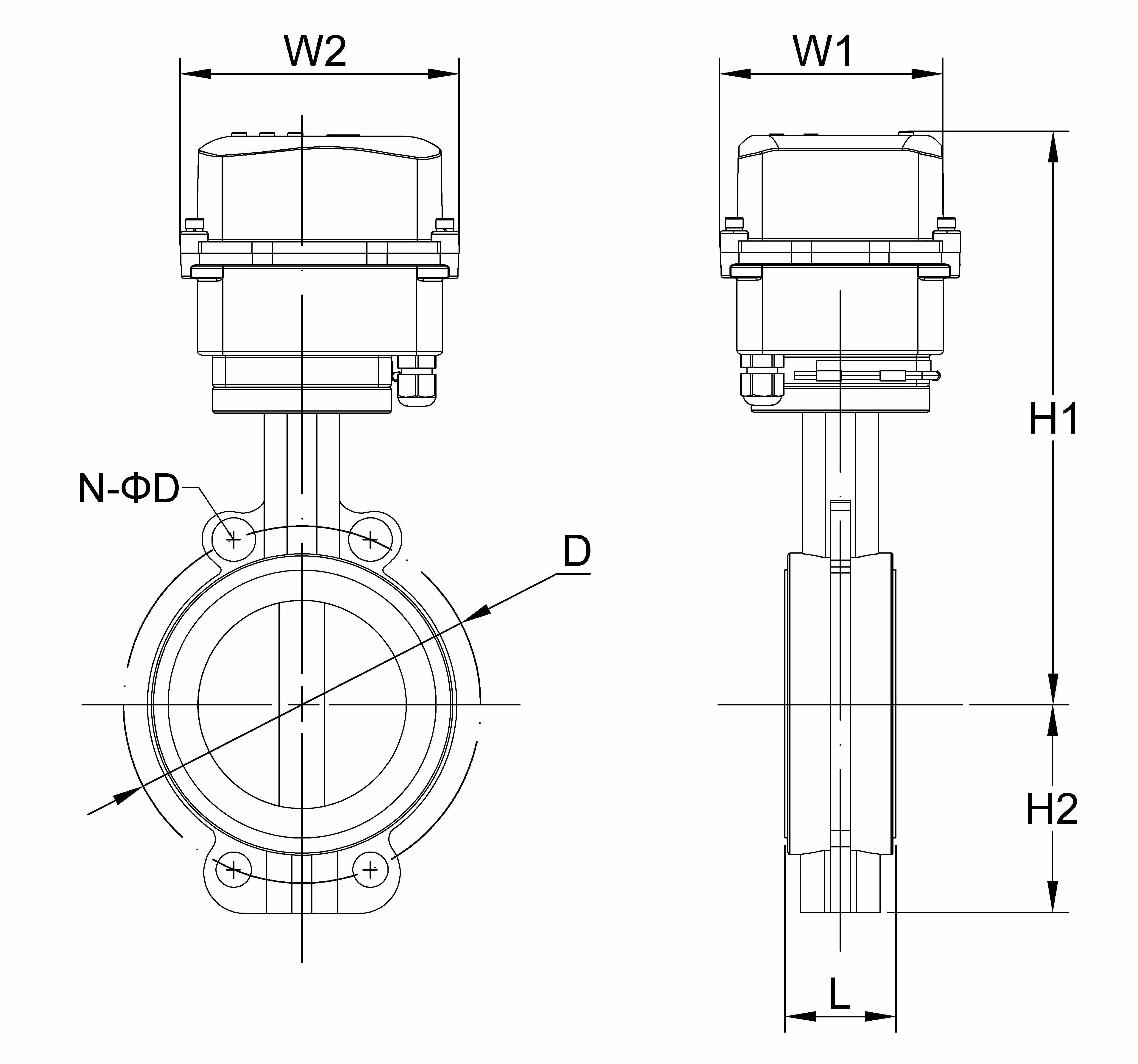 Installation Dimensions of IoT Butterfly Valve.webp